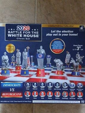 2020 Battle for the White House Chess Set - Blue & Red NEW Unopened